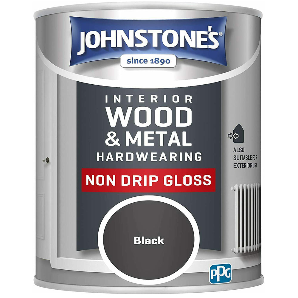 Johnstones-Black-Non-Drip-Gloss-Paint-Interior-Wood-_-Metal-750ml. Johnstones-Black-Non-Drip-Gloss-Paint-Interior-Wood-_-Metal-750ml.